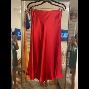 Zara silk midi skirt